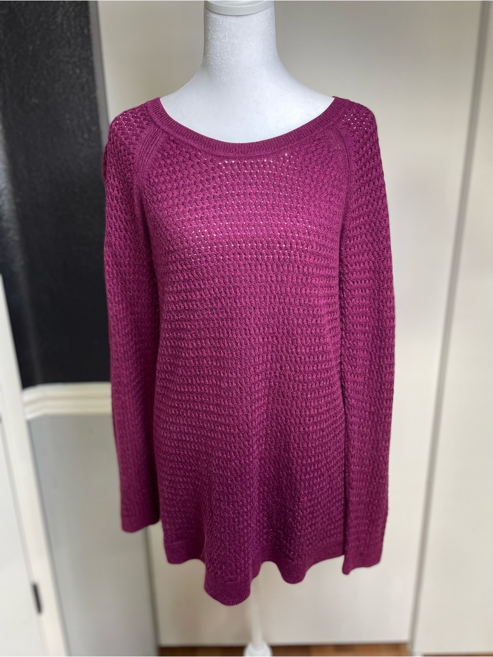 Sonoma Magenta Scoop Neck Knit Sweater